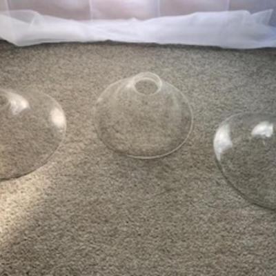 3 Vintage Handblown Glass Lamp Shades