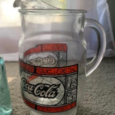 Vintage Coca-Cola Glassware Set & Pitcher, Bottle & Shot Glasses