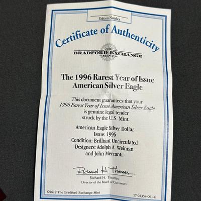 1996 AMERICAN EAGLE SILVER DOLLAR