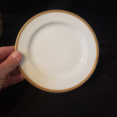 Gold Rimmed Limoges Platters and Plates (LR-KD)