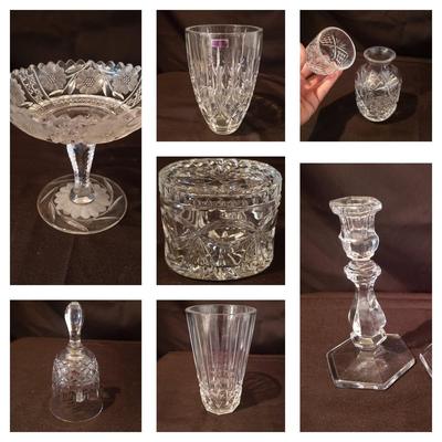 Waterford Vase and Other Beautifully Cut Glassware (LR-KD)