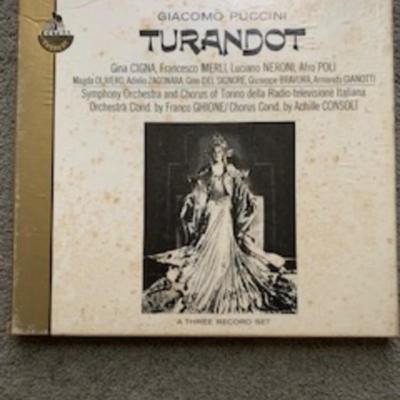 “Puccini’s Turandot – Three Record Set (Cigna, Merli, Ghione, Everest LP)”