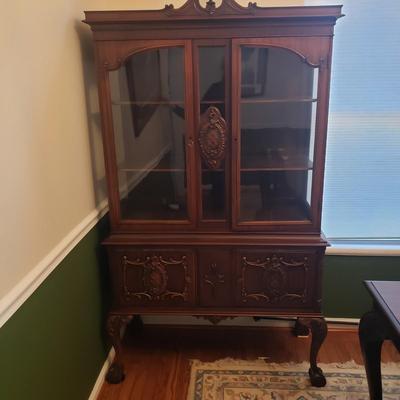 Ornate Claw Foot China Cabinet (DR-KD)