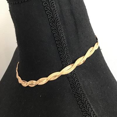 Beautiful, gold tone, black braided necklace