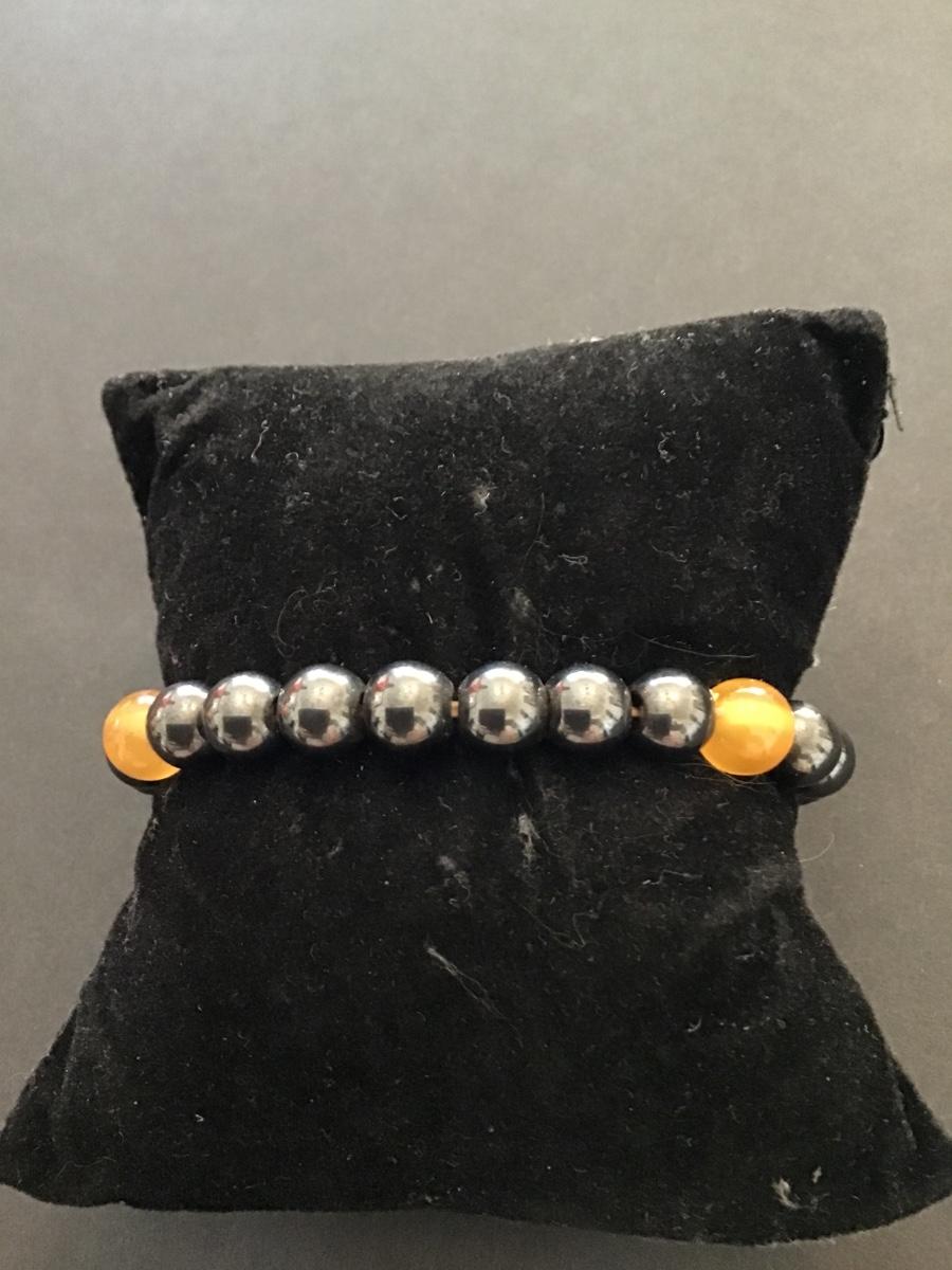 Marcasite stone beaded stretch bracelet