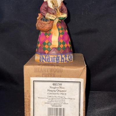 Jim Shore Santa Naughty Nice Two Sided Hanging Ornament