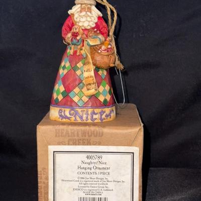 Jim Shore Santa Naughty Nice Two Sided Hanging Ornament