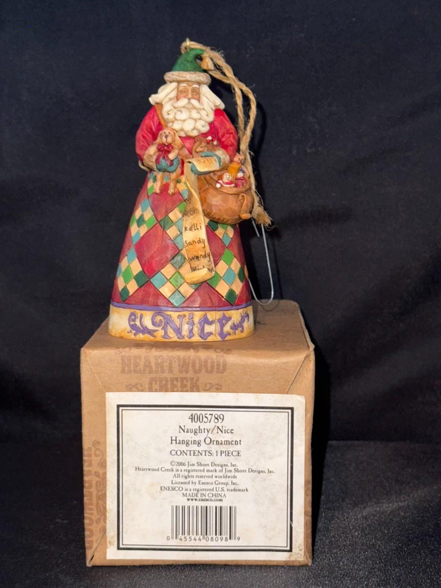Jim Shore Santa Naughty Nice Two Sided Hanging Ornament