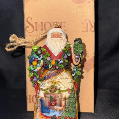 Jim Shore Santa Deck The Halls Hanging Ornament