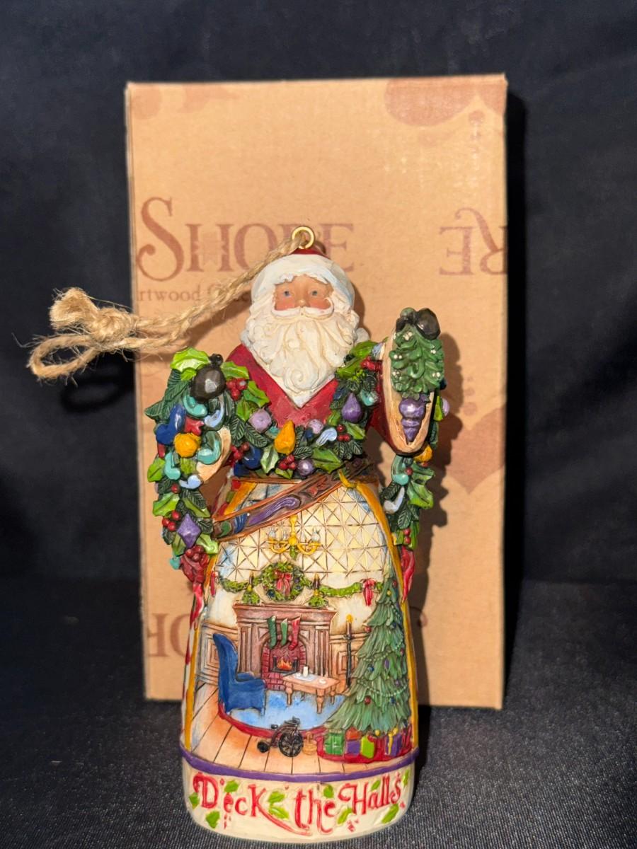Jim Shore Santa Deck The Halls Hanging Ornament