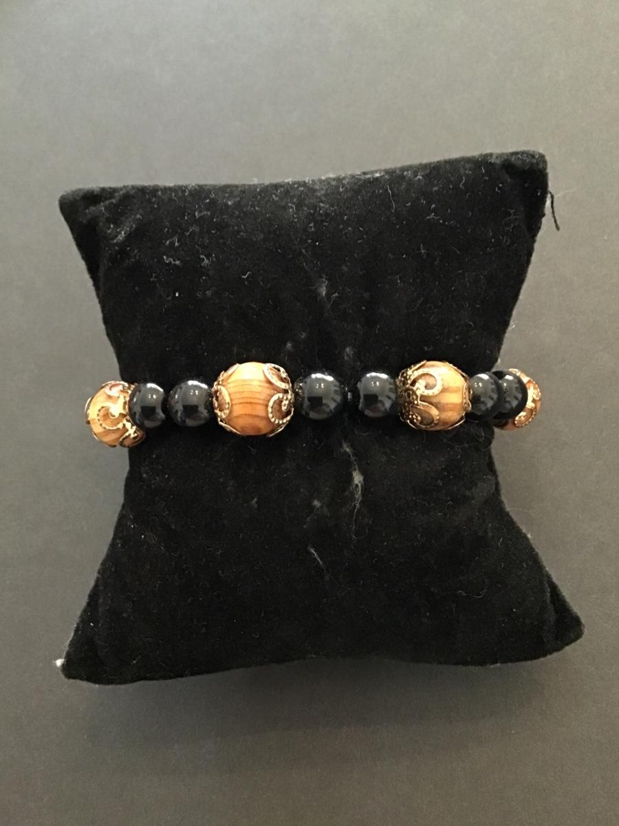Vintage faux stone bead stretch bracelet