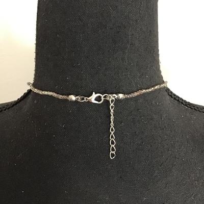 Cute Crystal or faceted, glass bead necklace, and matching earring set