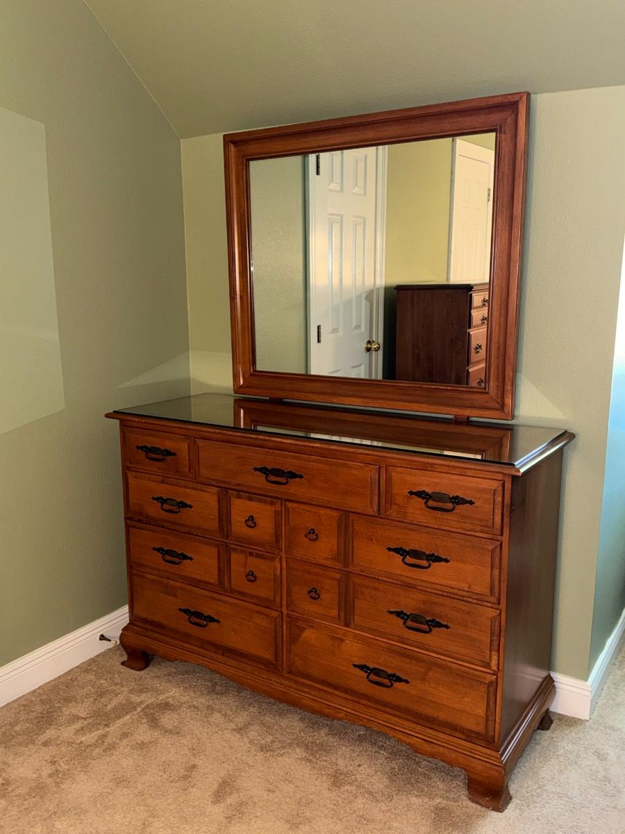 Maple House Hard Rock Maple Dresser and Mirror