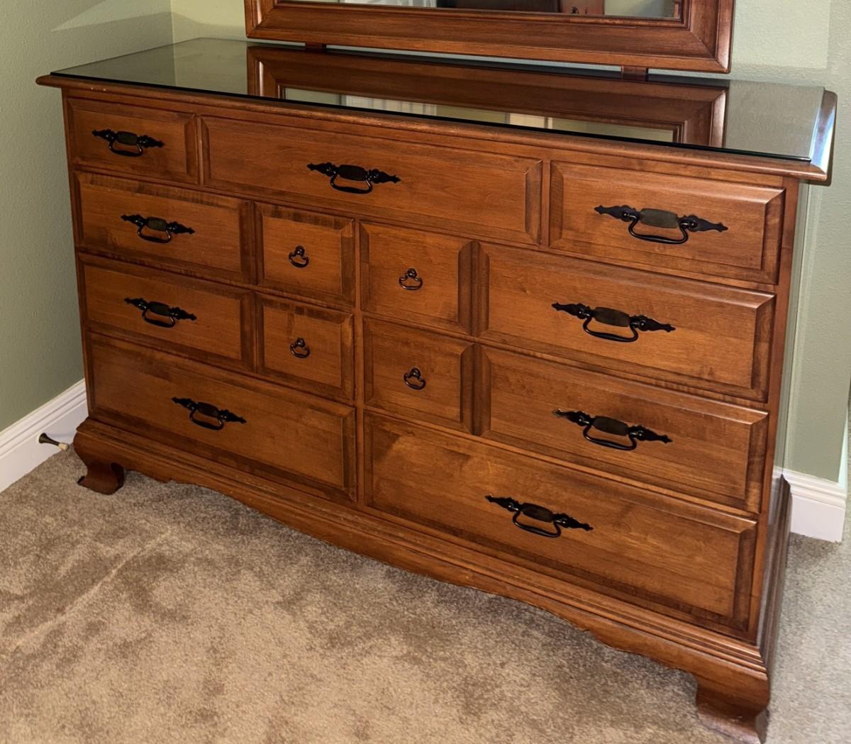 Maple House Hard Rock Maple Dresser and Mirror