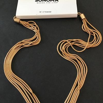 Beautiful Sonoma, gold tone, multi strand chain necklaces