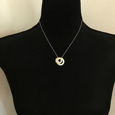 Beautiful, signed, rose, gold, toned, silver, and gold toned. I am strong I am loved. I am enough fashion necklace.