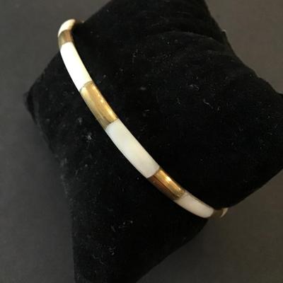 Vintage brass Shell inlay Bengal bracelet