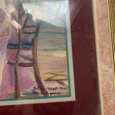 Vintage Framed Art – ‘Beyond the Fence’ by Betty Herbert-Folie