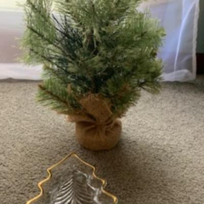 Mini Christmas Trees and Glass Christmas Trees with Gold Rimmed Trays