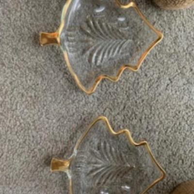 Mini Christmas Trees and Glass Christmas Trees with Gold Rimmed Trays