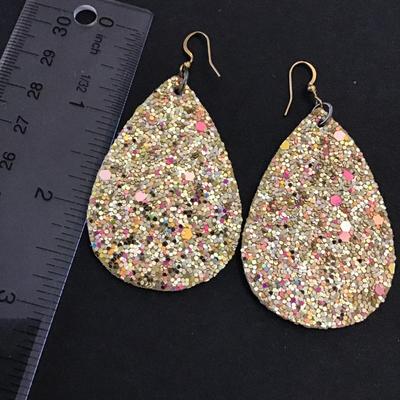 Double sided sparkly teardrop foam earrings