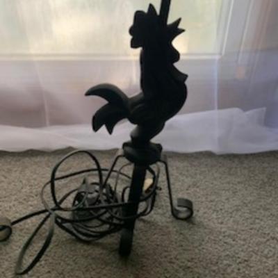 Vintage Country Lamps Metal Rooster Base Set
