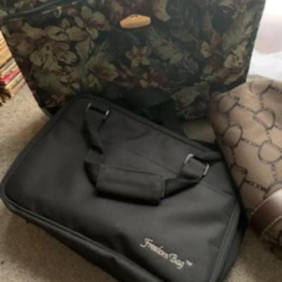 Vintage & Modern Bag Trio Suitcase, Shoulder Bag & Patterned Satchel