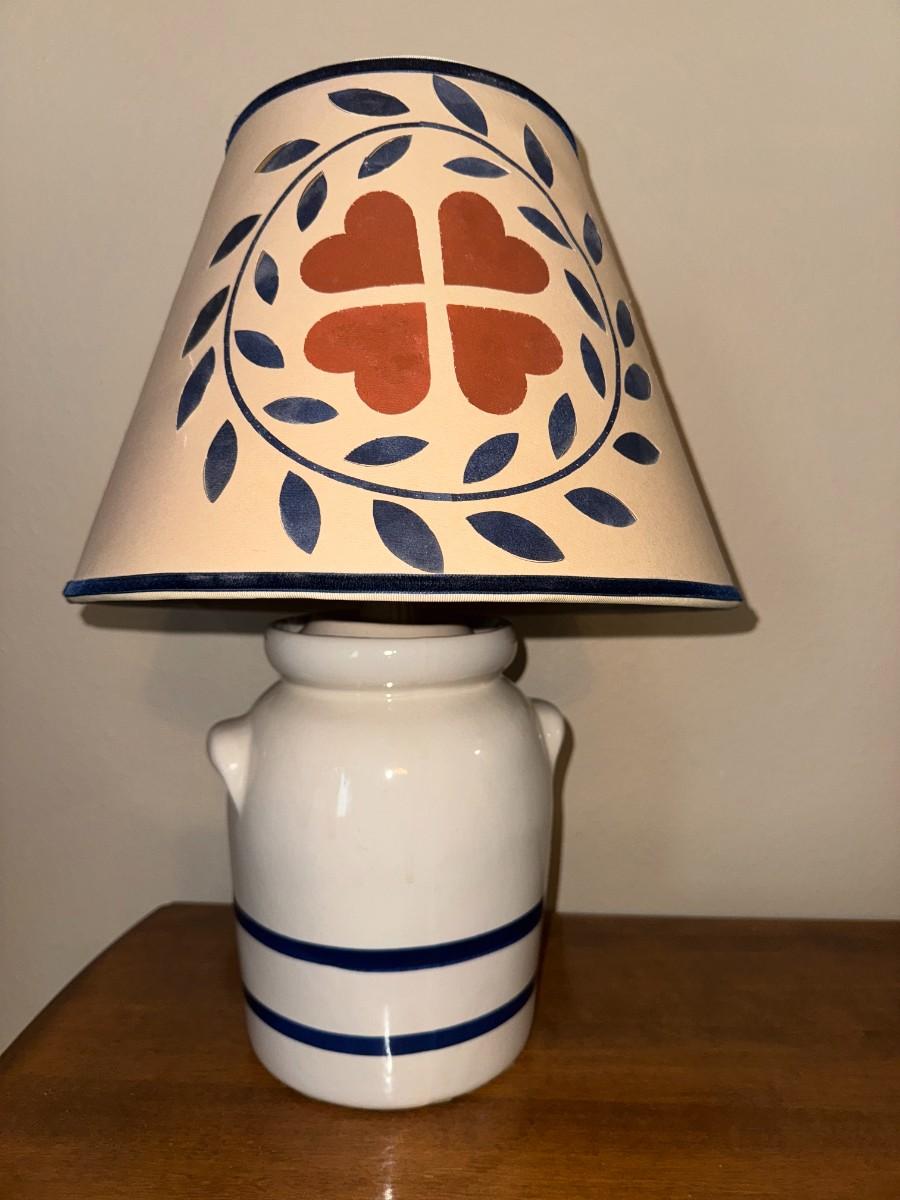 Antique Handled Crock Converted into Lamp