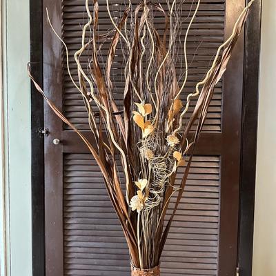 PERRY ELLIS 6 PIECE FULL SHEET SET, HOWARD MILLER CLOCK AND HOME DECOR VASE WITH FAUX PLANTS