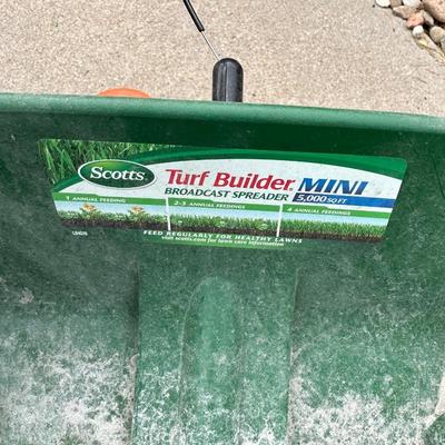 SCOTTS SPREADER AND SUNJOE ELECTRIC TILLER CULTIVATOR