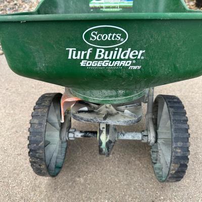 SCOTTS SPREADER AND SUNJOE ELECTRIC TILLER CULTIVATOR