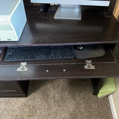 COMPUTER DESK, CHAIR AND HP DESK JET ALL IN ONE PRINTER