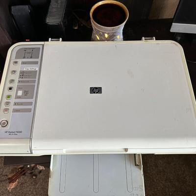 COMPUTER DESK, CHAIR AND HP DESK JET ALL IN ONE PRINTER
