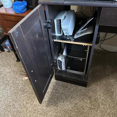 COMPUTER DESK, CHAIR AND HP DESK JET ALL IN ONE PRINTER