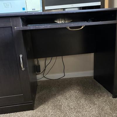 COMPUTER DESK, CHAIR AND HP DESK JET ALL IN ONE PRINTER