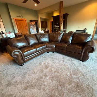Sale Photo Thumbnail #157: Brown Leather Wrap Around Couch from High Country Furniture