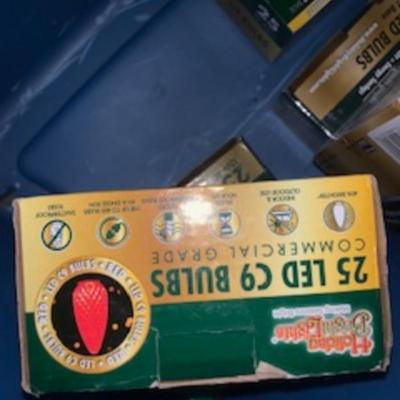 Outdoor Holiday Lighting – 6 Boxes of LED C9 Bulbs (25 Count Each)