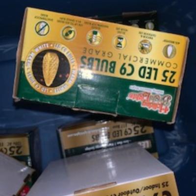 Outdoor Holiday Lighting – 6 Boxes of LED C9 Bulbs (25 Count Each)