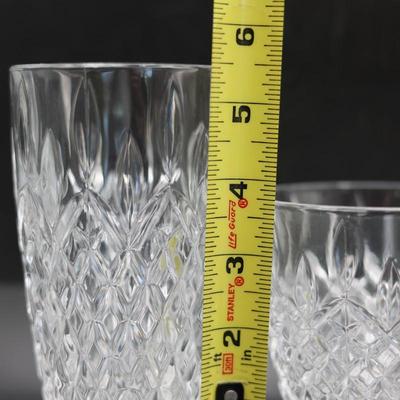 Set of 8 Cut-Style Glass Barware – 4 Highball + 4 Lowball