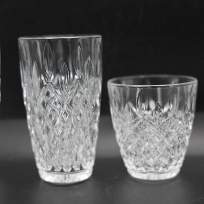 Set of 8 Cut-Style Glass Barware – 4 Highball + 4 Lowball