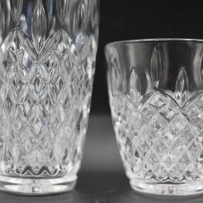 Set of 8 Cut-Style Glass Barware – 4 Highball + 4 Lowball