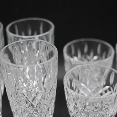 Set of 8 Cut-Style Glass Barware – 4 Highball + 4 Lowball