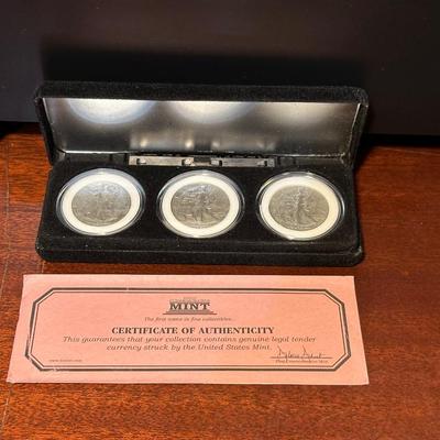 1936, 1943 & 1944 WALKING LIBERTY HALF DOLLARS