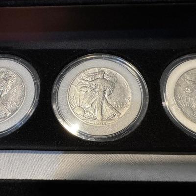 1936, 1943 & 1944 WALKING LIBERTY HALF DOLLARS