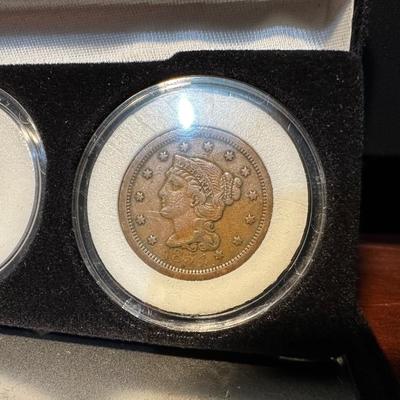 1867 2 CENT, 1865 3 CENT AND 1854 LARGE CENT PIECES