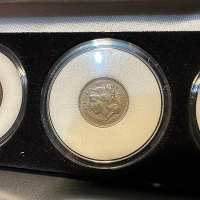 1867 2 CENT, 1865 3 CENT AND 1854 LARGE CENT PIECES