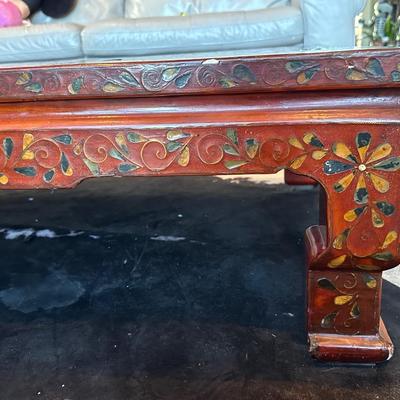 Hand-Decorated Chinese Lacquer Low Table