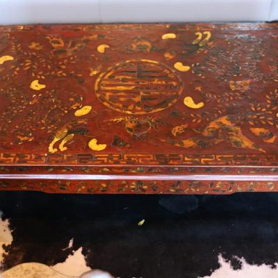 Hand-Decorated Chinese Lacquer Low Table