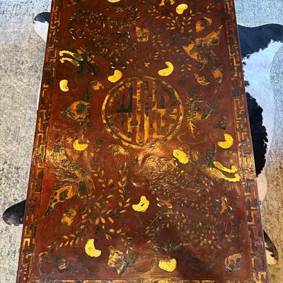 Hand-Decorated Chinese Lacquer Low Table