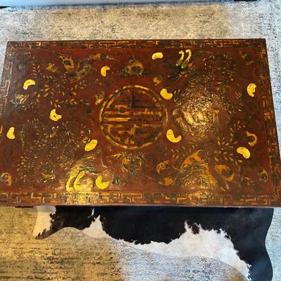 Hand-Decorated Chinese Lacquer Low Table